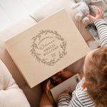 Personalised Wreath Baby Keepsake Box - Dustandthings.com