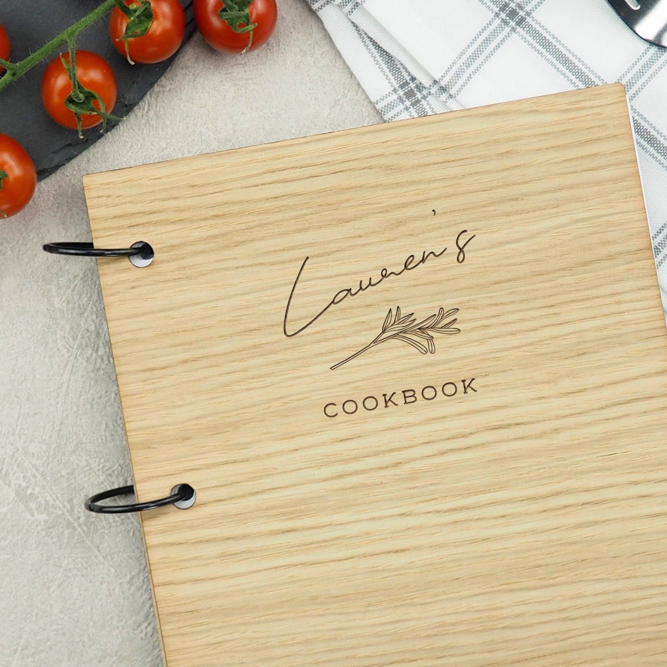 Personalised Wooden Cookbook for her - Cooking Gift for Him Her - Dustandthings.com