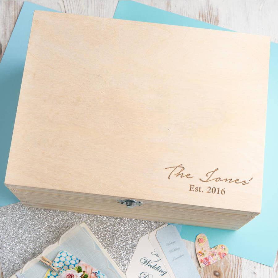 Personalised Wooden Baby Keepsake Box - Dustandthings.com