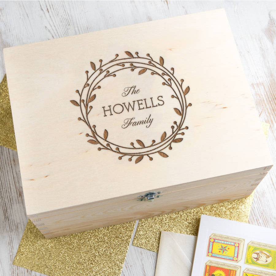 Personalised Wreath Keepsake Box - Dustandthings.com