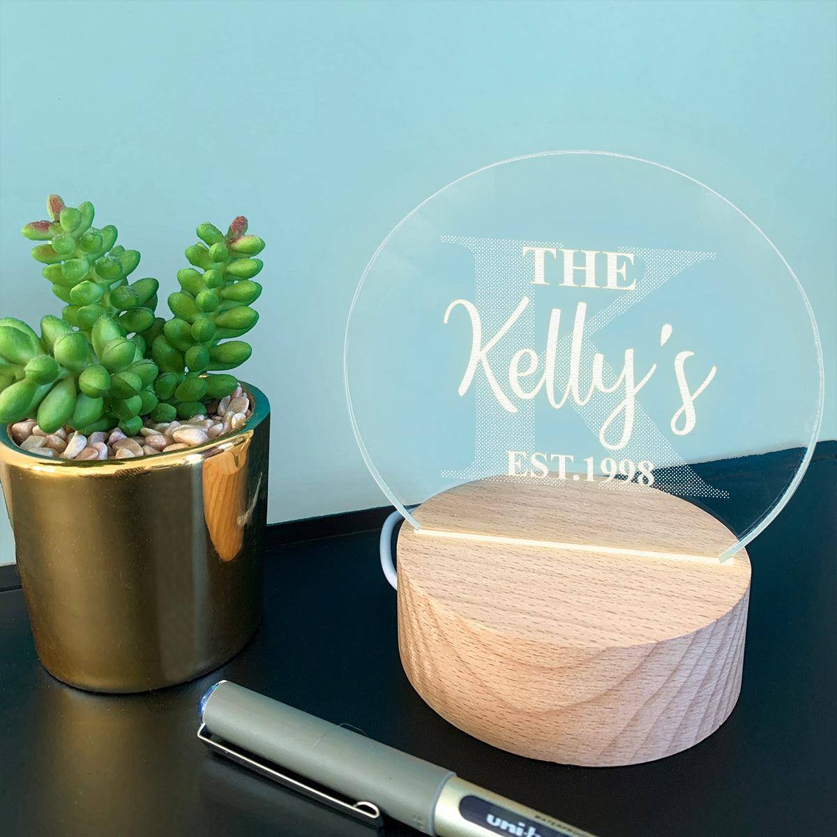 Personalised Family Name Mini Desk Lamp - Dustandthings.com