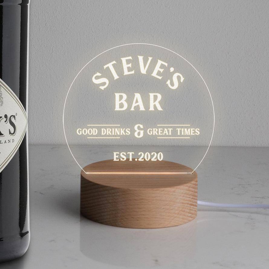 Personalised Home Bar Mini Desk Lamp - Dustandthings.com