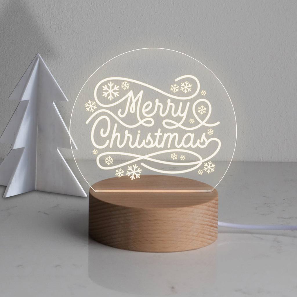 Engraved Merry Christmas Mini Desk Lamp - Dustandthings.com