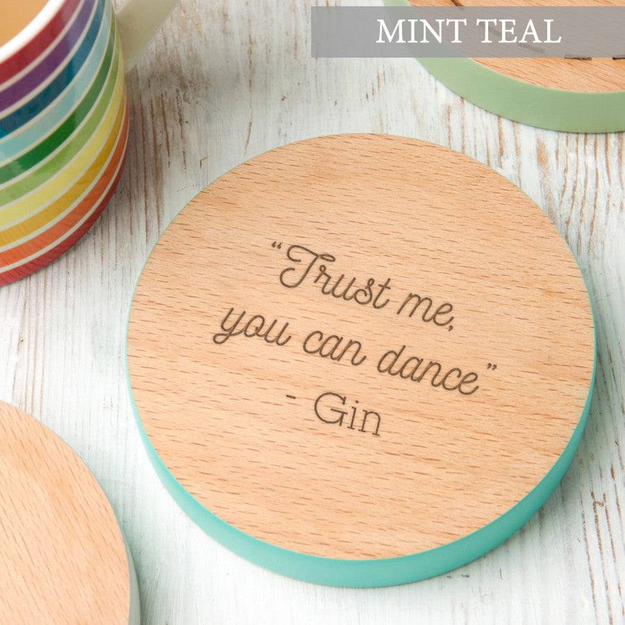 'Trust Me You Can Dance' Coloured Wooden Coaster - Dustandthings.com