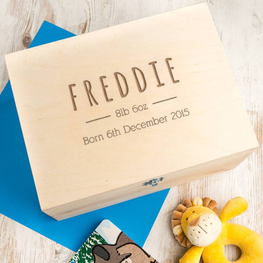 Personalised Baby Boy Keepsake Box - Dustandthings.com