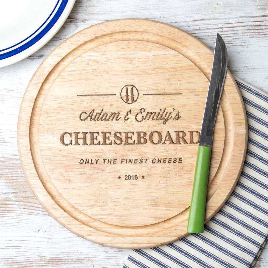Personalised Family Round Cheese Board - Dustandthings.com