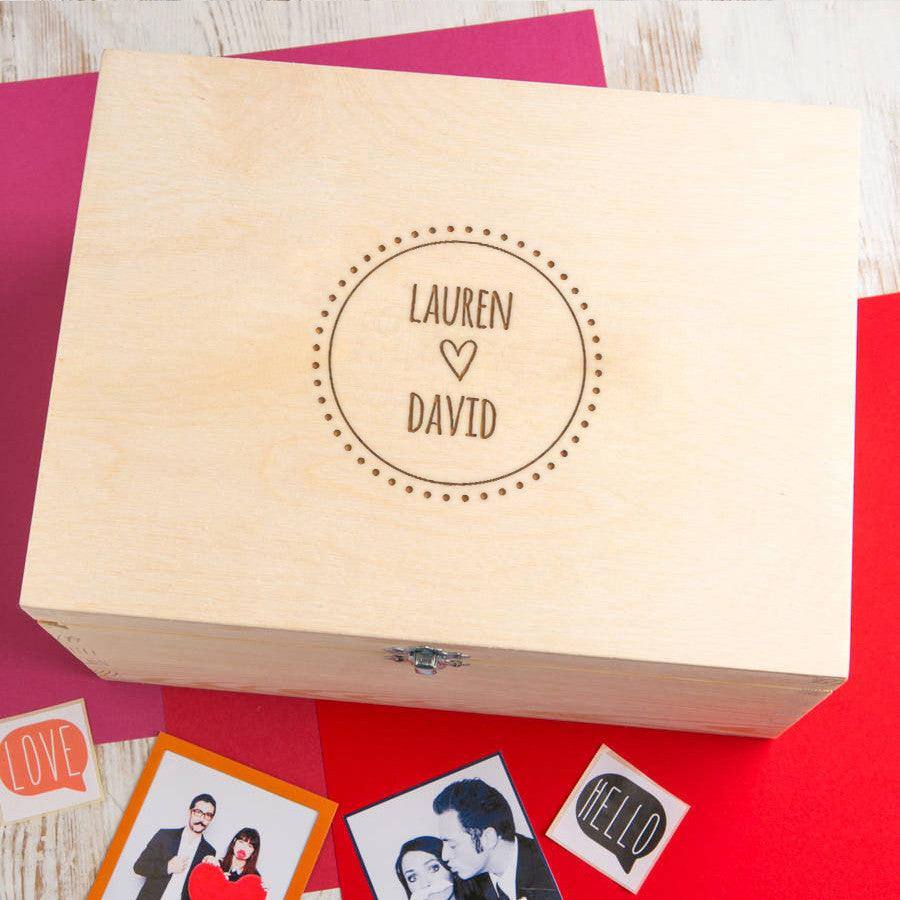 Personalised Engraved Couple's Names Keepsake Box - Dustandthings.com