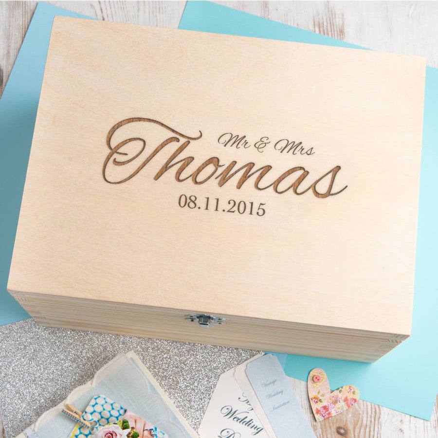 Personalised Wedding Keepsake Box - Dustandthings.com