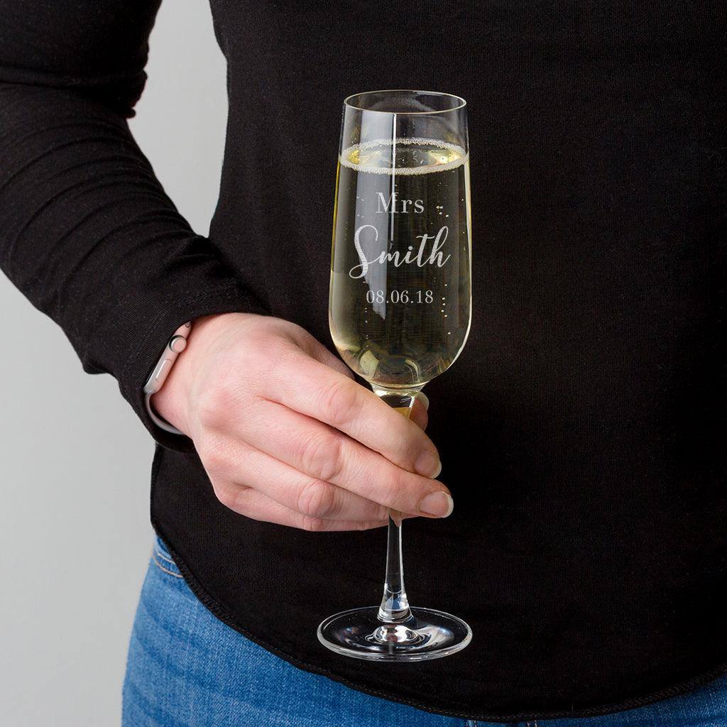 Pair Of Mr & Mrs Personalised Champagne Flutes - Dustandthings.com