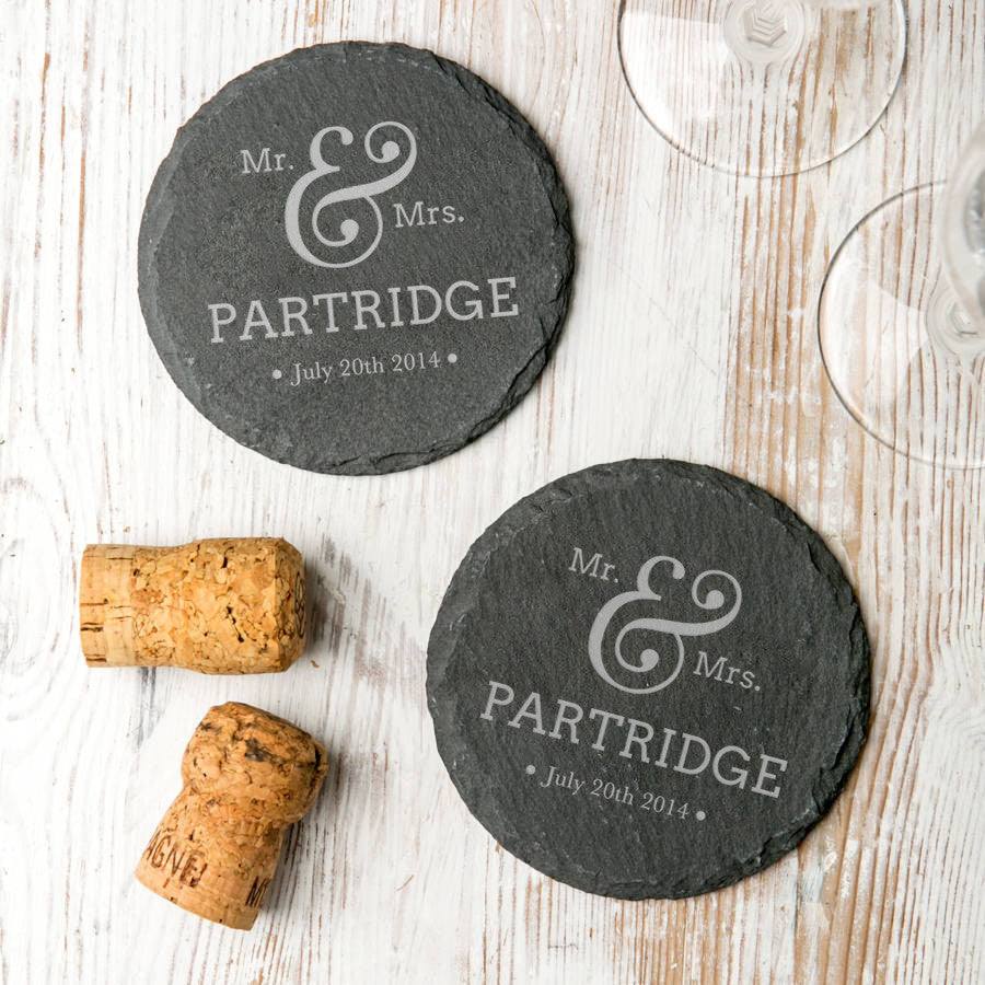 Personalised 'Anniversary' Slate Coasters - Dustandthings.com