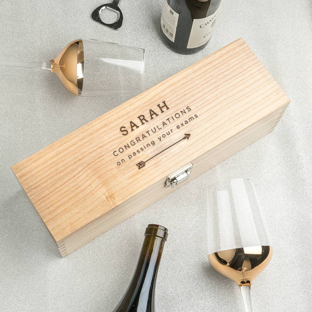 'Congratulations' Personalised Exam Alcohol Box (BOTTLE NOT INCLUDED) - Dustandthings.com