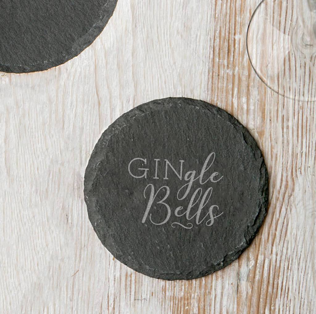 Funny Christmas Gin Slate Coaster - Dustandthings.com