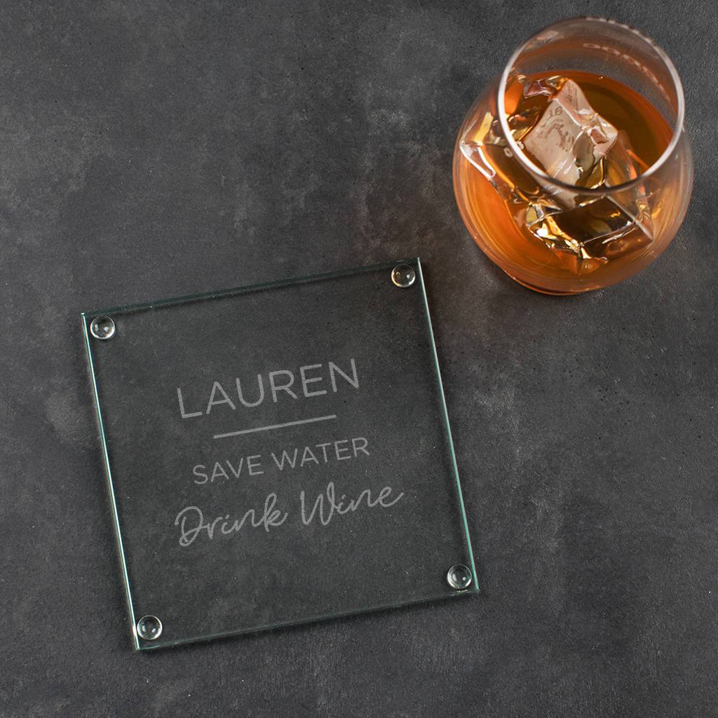 Funny Personalised Coaster 'Save Water Drink Beer' - Dustandthings.com