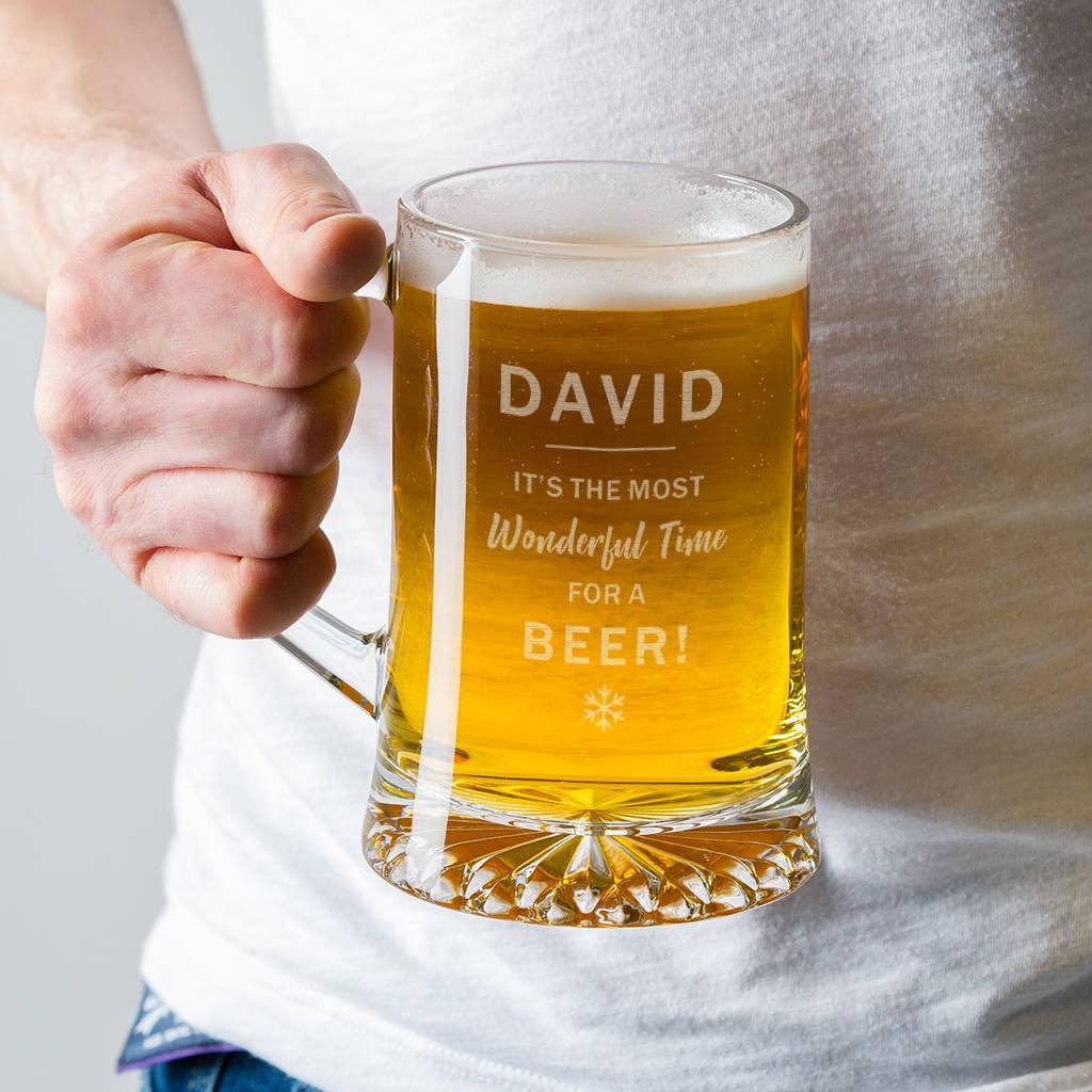 Beer Can Glass-It's The Most Wonderful Time for A Beer-Funny