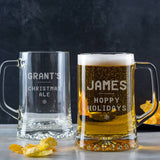 Personalised Christmas Pint Glass Tankard For Him - Dustandthings.com