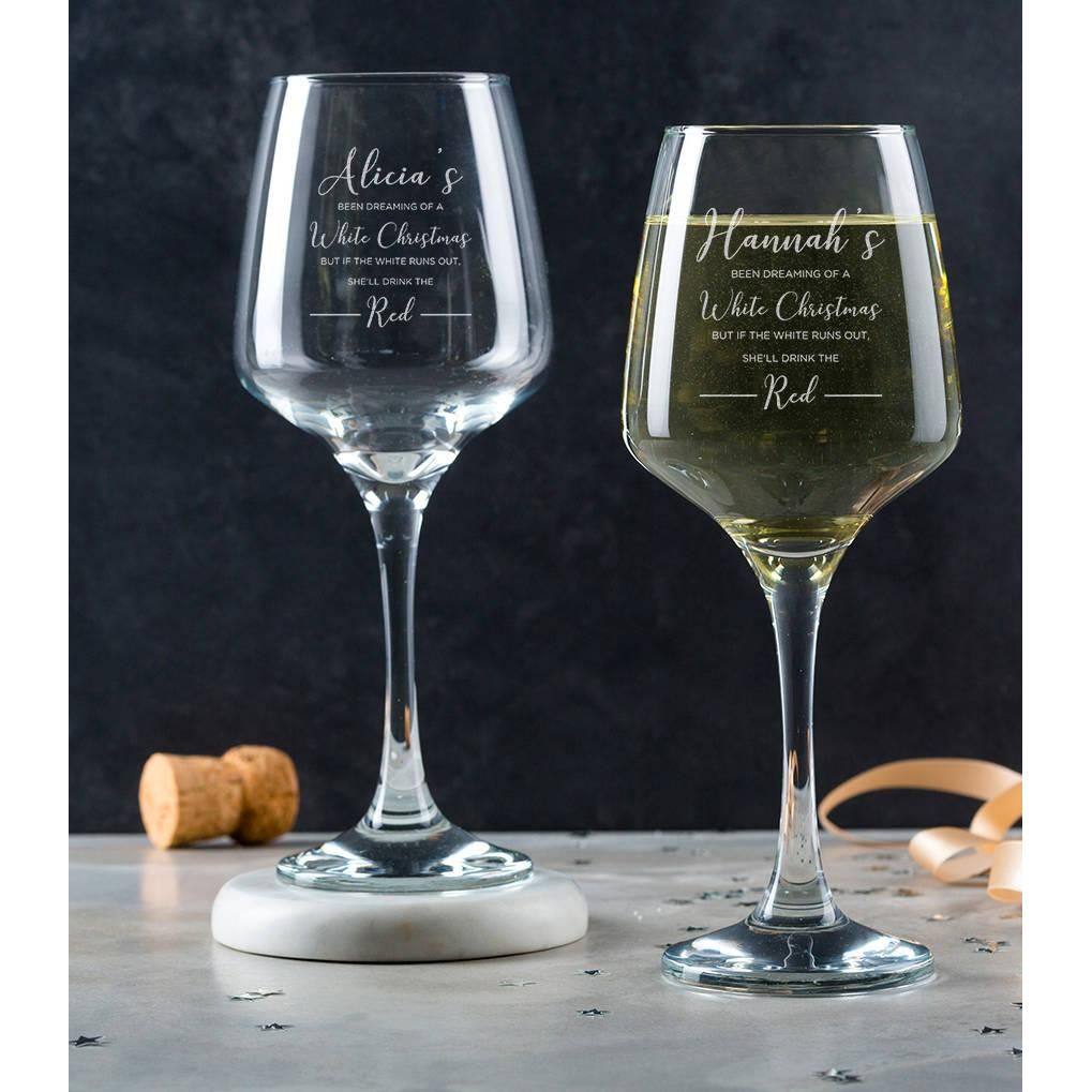Personalised Christmas Wine Glass - Dustandthings.com