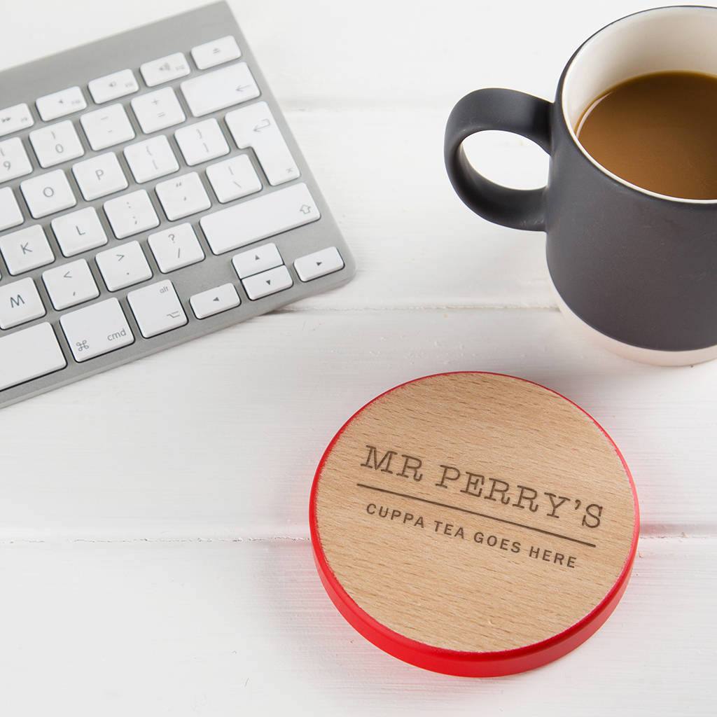 Personalised Wooden Drinks Coaster - Dustandthings.com