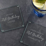 Personalised Glass Birthday Coaster - Dustandthings.com