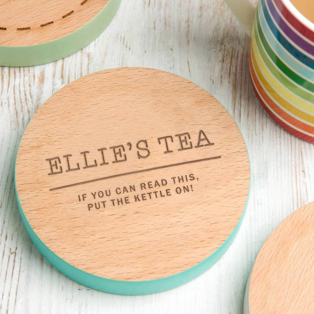 Personalised Wooden Drinks Coaster - Dustandthings.com