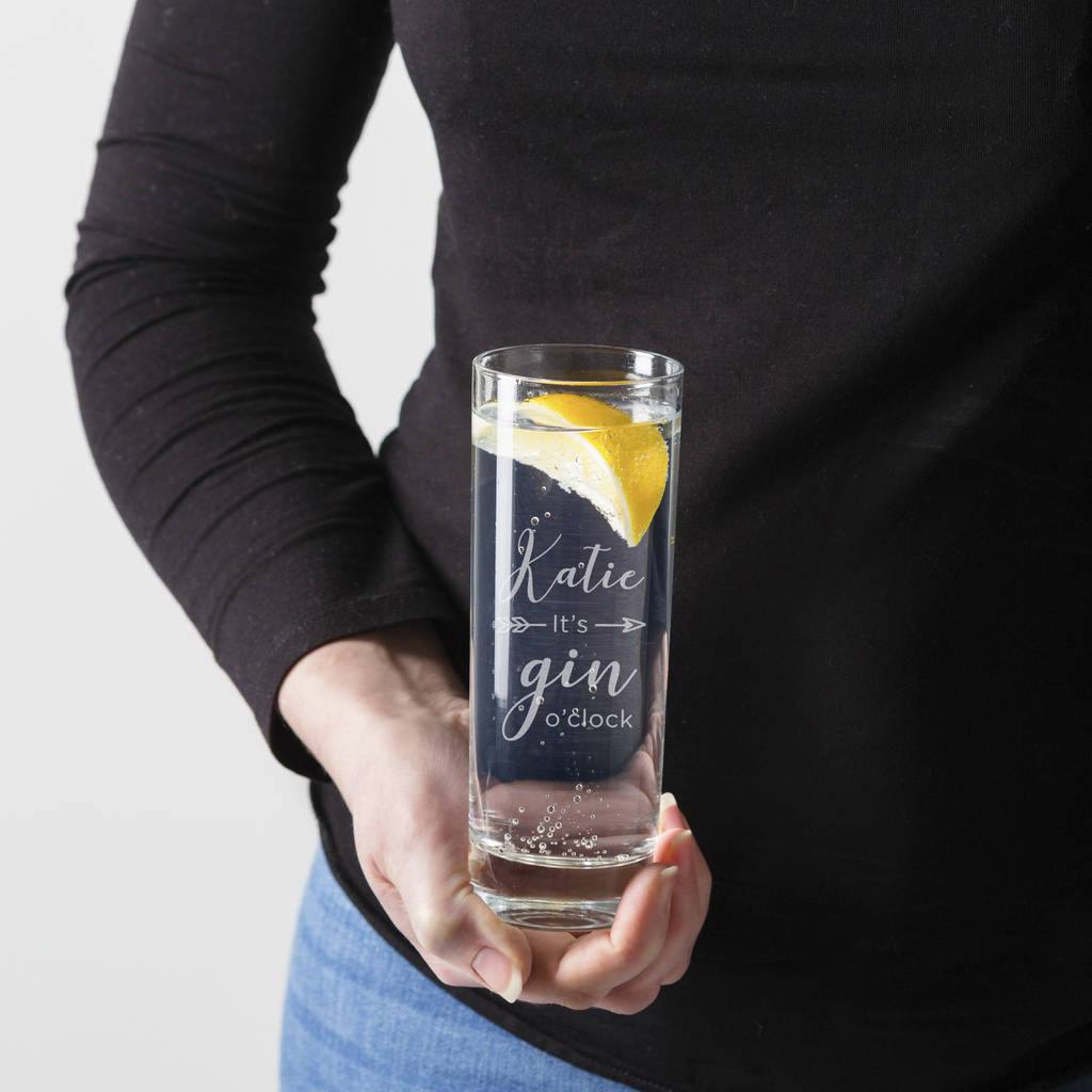 Personalised 'Gin O'clock' Gin Glass For Her - Dustandthings.com