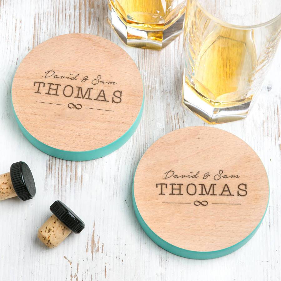 Personalised Images Wedding Coloured Coaster Set - Dustandthings.com