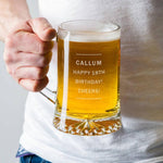 Personalised Pint Glass Beer Tankard For Him - Dustandthings.com