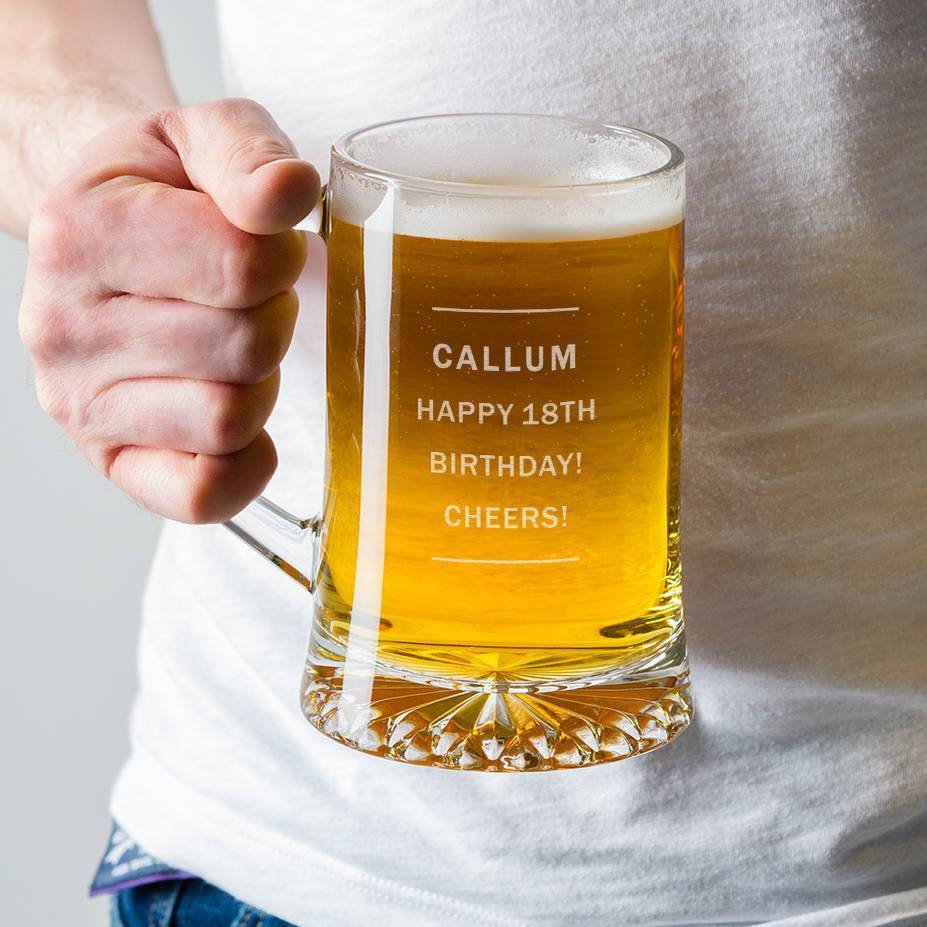 Personalised Pint Glass Beer Tankard For Him - Dustandthings.com