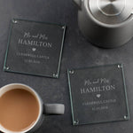 Personalised Wedding Glass Coaster Set - Dustandthings.com