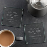 Personalised Wedding Glass Coaster Set - Dustandthings.com