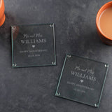 Personalised Wedding Glass Coaster Set - Dustandthings.com