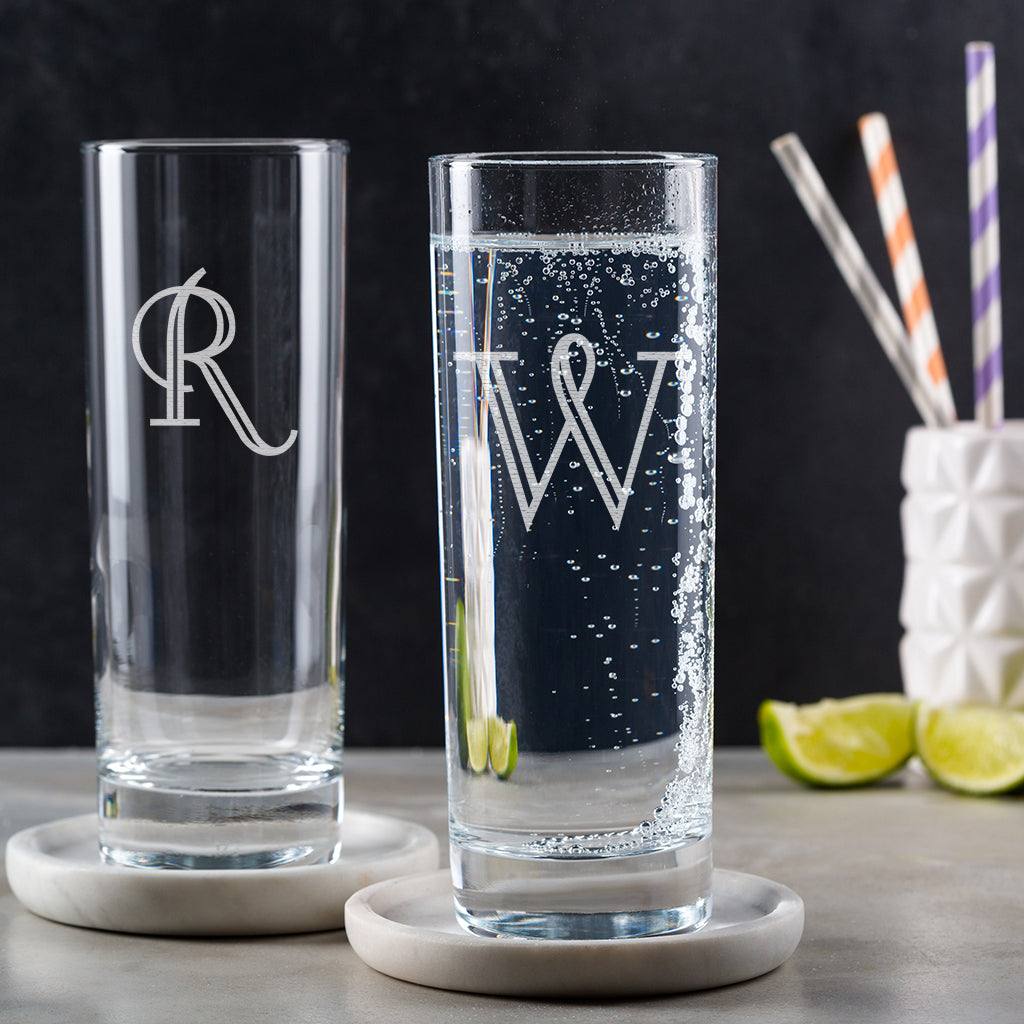 Personalised Highball Glass With Initial Engraved - Dustandthings.com