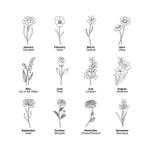 Birth Flower Champagne Flutes - Engraved Floral Champagne Glass - Dustandthings.com