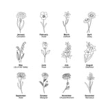 Birth Flower Champagne Flutes - Engraved Floral Champagne Glass - Dustandthings.com