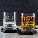 Engraved "1943 Year of The Legend" Gifts - 80th Birthday Presents for Men - Keepsake Gift Ideas - Dustandthings.com