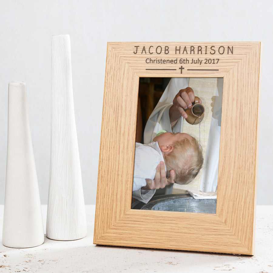 Personalised Modern Christening Photo Frame Dust and Things Premium