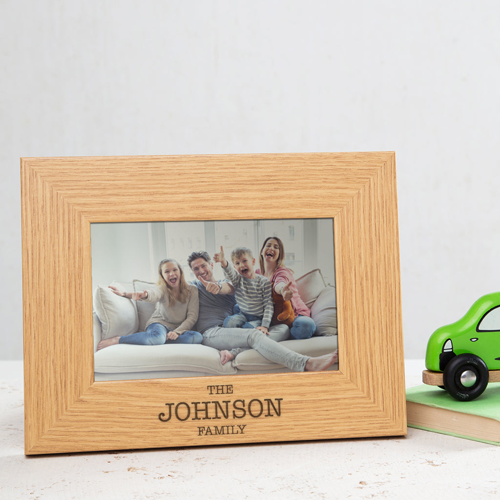 Personalised Family Name Engraved Oak Picture Frame | Dust And Things ...