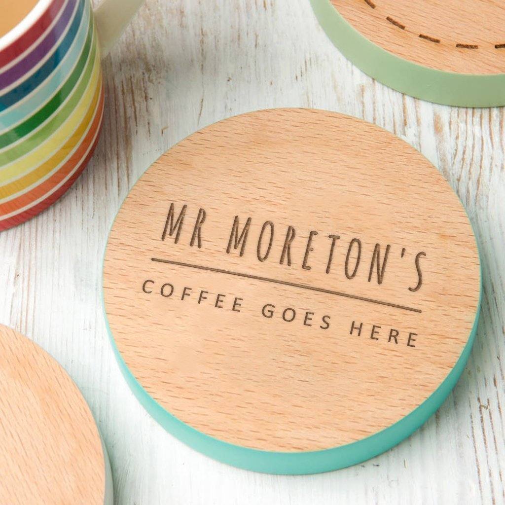 Personalised Wooden Coaster - Personalised Teacher Gifts - Dustandthings.com