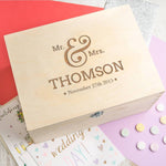 Personalised 'Mr And Mrs' Wedding Keepsake Box - Dustandthings.com