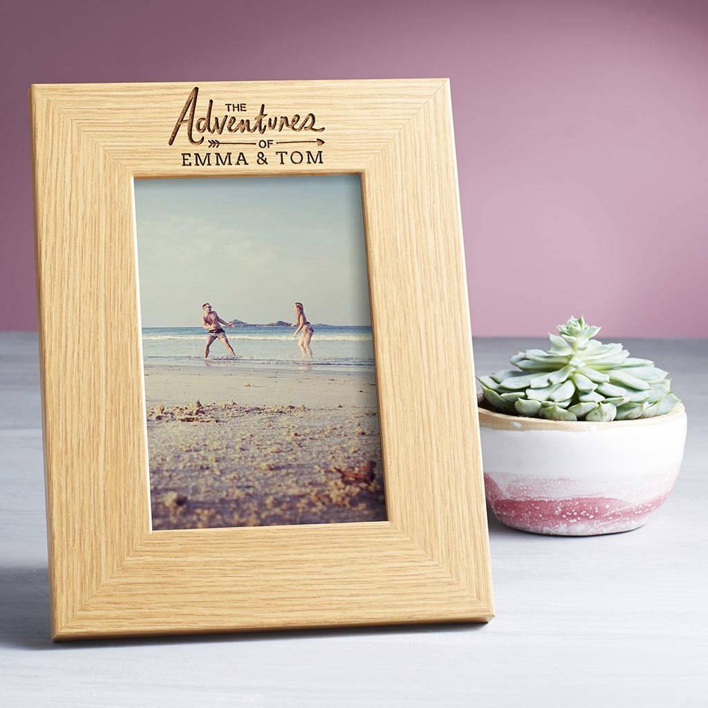 Personalised 'Adventures of' Wooden Photo Frame - Dustandthings.com