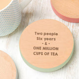 Personalised Wooden Drinks Coaster for Couples - Dustandthings.com