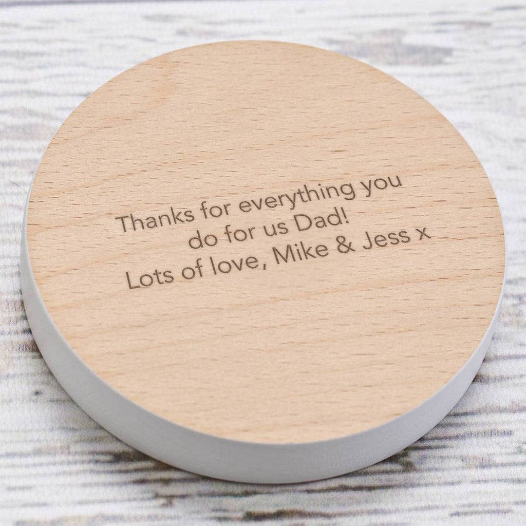 Personalised Wooden Drinks Coaster for Couples - Dustandthings.com