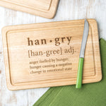 Engraved 'Hangry' Wood Chopping Board - Dustandthings.com