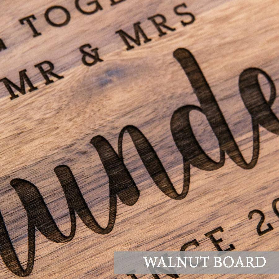 Personalised Large Oak Or Walnut Anniversary Board - Dustandthings.com