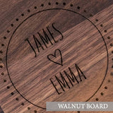 Personalised Large Oak Or Walnut Couple's Serving Board - Dustandthings.com