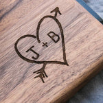 Personalised Large Carved Heart Chopping Block - Dustandthings.com