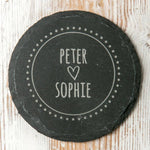 Personalised Pair Slate Coasters for Couples - Dustandthings.com