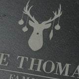 Personalised Reindeer Slate Family Chopping Board - Dustandthings.com