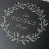 Personalised Family Wreath Slate Chopping Board - Dustandthings.com