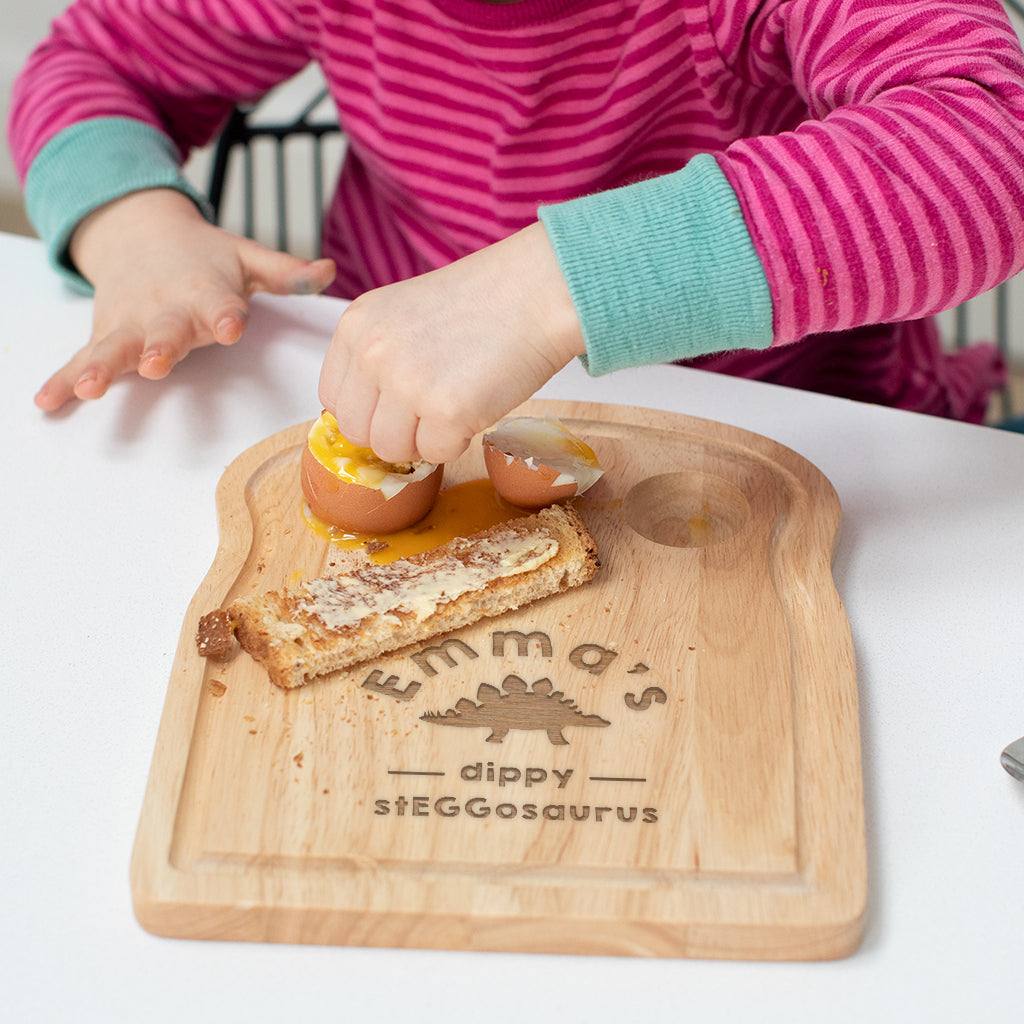 Personalised Dinosaur Egg and Toast Board - Dustandthings.com