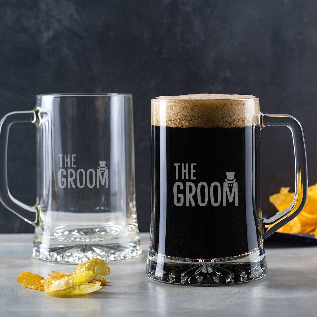Wedding Party Glass Pint Tankards- Perfect Thank You Gift - Groomsmen Gifts - Father Of The Bride And Groom Present - Dustandthings.com
